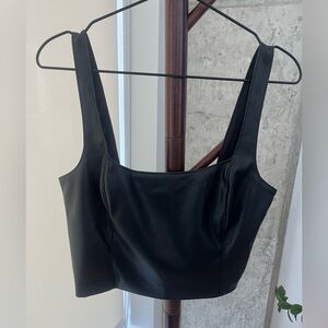 Abercrombie & Fitch leather corset style top size women’s medium